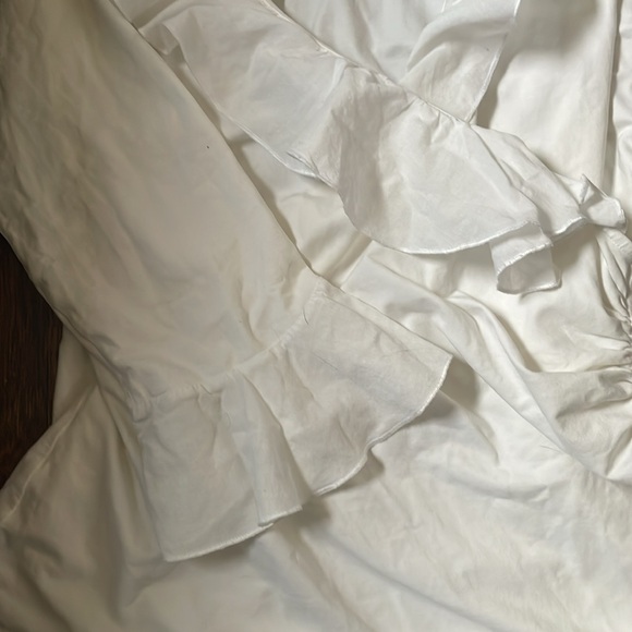 Anne Fontaine white ruffle collar 3/4 sleeve blouse, size European 42, US 8 - Picture 11 of 11